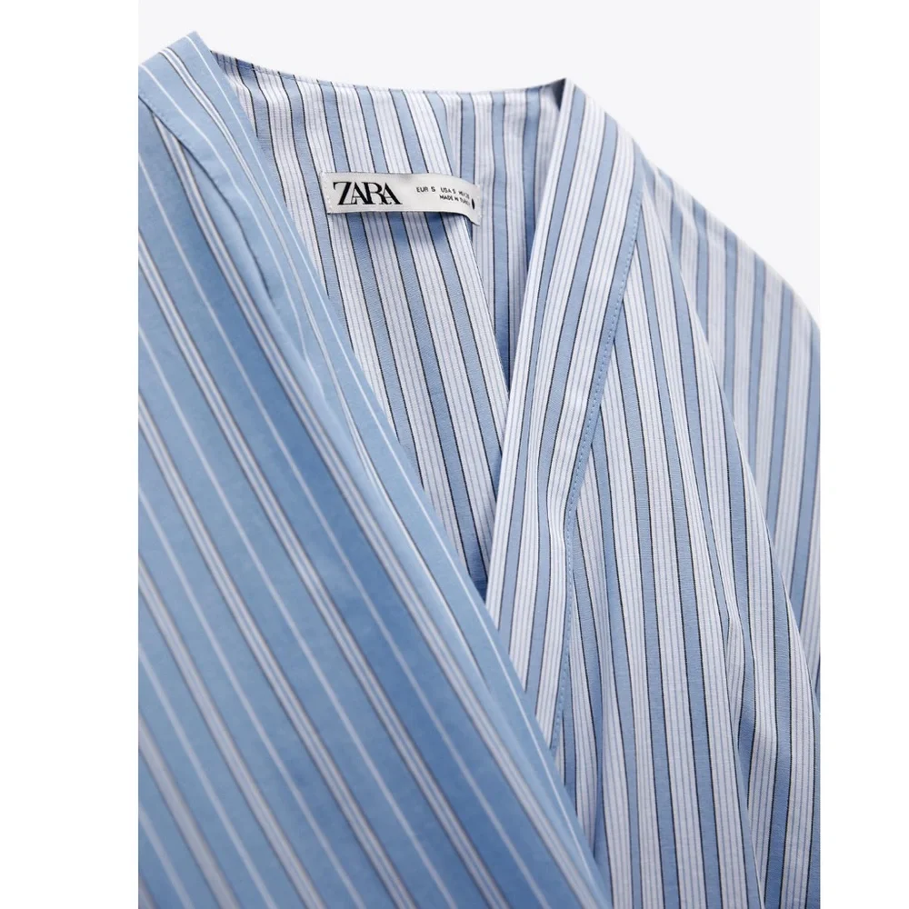 Zara POPLIN WRAP SHIRT - Picture 6 of 11